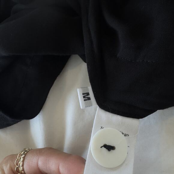 Sleeper Black Party Pajama Top Women’s Size M Button-Up Lounge Shirt Sleepwear - Picture 5 of 10